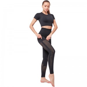 Sports high quality fashionable fitness and workout yoga pants set seamless women yoga wear