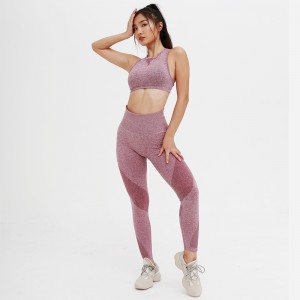 Ptspotrs wholesale offset printing customized design ladies shaper wear fitness and yoga gym pants bra set